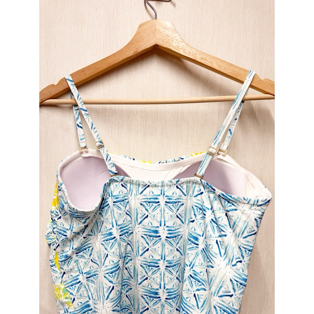 NWT Lands End Limes & Lemons Bandeau One-Piece Swimsuit Tummy Control, Size 18 - Picture 6 of 11